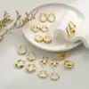 Wholesale 1 Pair Retro Lady U Shape Heart Shape Twist Plating Copper 18k Gold Plated Earrings