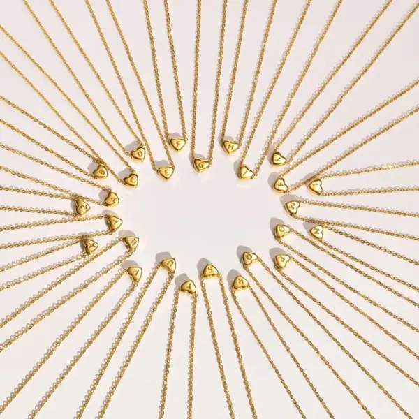 Wholesale Jewelry Fashion Letter Heart Shape 201 Stainless Steel Plating Stainless Steel Necklaces