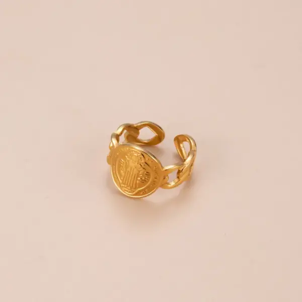Wholesale PVD Coated Gesture Heart Shape Snake 304 Stainless Steel Basic Retro Waterproof Non Tarnish Open Ring