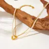 Wholesale PVD Coated 18K Gold Plated Heart Shape 304 Stainless Steel Vintage Style French Style Waterproof Non Tarnish 304 Stainless Steel Pendant Necklace