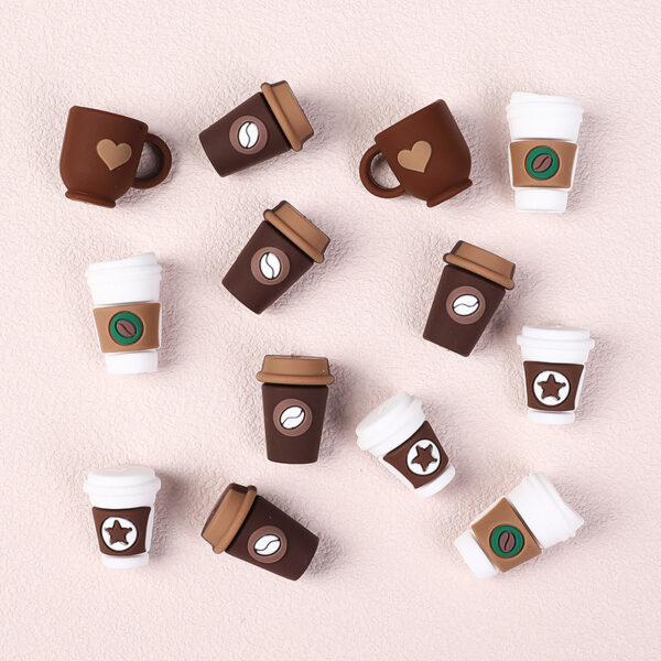 oly-7ee26ef192a3185734d5a9fd266e8f66 Wholesale Coffee Cup Shape 3D Silicone Beads