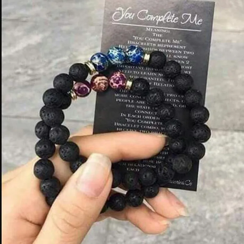 Wholesale Casual Retro Round Mountain Volcanic Rock Bracelets In Bulk