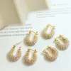 PVD Coated Real Gold Plated 18K Gold U Shape 304 Stainless Steel Elegant Baroque Style Waterproof Non Tarnish Earrings