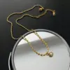 Wholesale Vacuum Plating Real Gold Plated 18K Gold Gold Plating Round 304 Stainless Steel Glam Waterproof Non Tarnish Titanium Steel Pendant Necklace