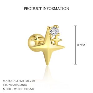 E4828-gold color/pair / 925 silver