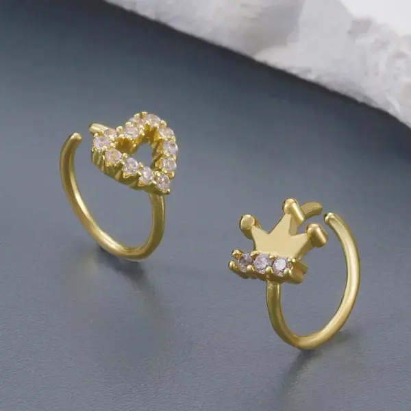 Wholesale 1 Piece Nose Rings & Studs Simple Style Classic Style Solid Color Copper Inlay Zircon Nose Rings & Studs Nose Pin