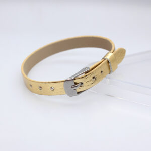 Square steel buckle 8mm snake pattern wristband-gold