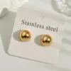 Electroplating Golden Plated Silver Plated Round Oval 304 Stainless Steel Casual Modern Style Simple Style Polishing Earrings