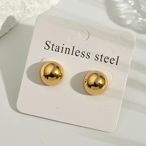 Electroplating Golden Plated Silver Plated Round Oval 304 Stainless Steel Casual Modern Style Simple Style Polishing Earrings