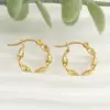 Wholesale Simple Style Solid Color Twist Titanium Steel Hoop Earrings 1 Pair
