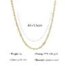 oly-7ef23ca20f05b43729d9f28576d55c8f Wholesale PVD Coated 18K Gold Real Gold Plated Geometric 304 Stainless Steel Simple Style Waterproof Non Tarnish 304 Stainless Steel Necklace