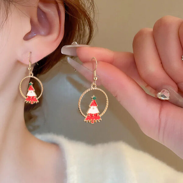 oly-7eff8116a0fb1ab455e4206bba77ea57 Wholesale Red and Green Santa Claus Snowman Christmas Hat Earrings