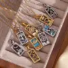 Wholesale 304 Stainless Steel Arylic Human Sun Moon PVD Coated Rhinestones 18K Gold Plated Real Gold Plated Simple Style Waterproof Non Tarnish Plating Inlay White Gold Silver Pendant Necklace