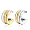 Wholesale 304 Stainless Steel Color Block PVD Coated 18K Real Gold Plated Simple Style Classic Style Waterproof Non Tarnish Plating Ear Studs