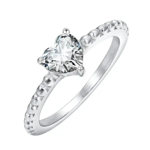 Wholesale PVD Coated Real Gold Plated Heart Shape 304 Stainless Steel Elegant Simple Style Shiny Waterproof Non Tarnish Rings