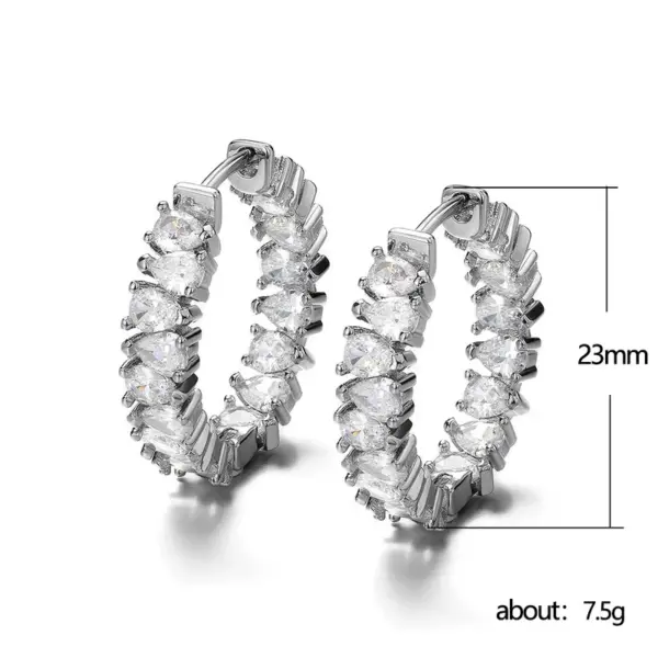 New Earrings Personality Style Single Row Zircon Copper Ear Buckle Wholesale