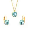 Wholesale Jewelry Fashion Geometric Stainless Steel Artificial Gemstones Earrings Necklace