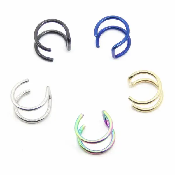 Wholesale 1 Piece Basic Simple Style Solid Color Plating 304 Stainless Steel Ear Cuffs