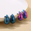 Wholesale 304 Stainless Steel Water Droplets PVD Coated 18K Gold Plated Basic Waterproof Non Tarnish Plating Ear Studs