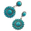 Wholesale Europe and the United States independent station exaggerated turquoise earrings retro fashion new geometric love round earrings cross-border supply