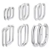 Wholesale Hot Sale Rectangular Line Cylinder Stainless Steel Earrings Titanium Steel Ear Clips Elegant K Gold Plated Unisex Earrings