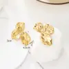 Wholesale 1 Pair IG Style French Style Flower 304 Stainless Steel 14K Gold Plated Ear Studs
