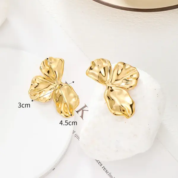 Wholesale 1 Pair IG Style French Style Flower 304 Stainless Steel 14K Gold Plated Ear Studs
