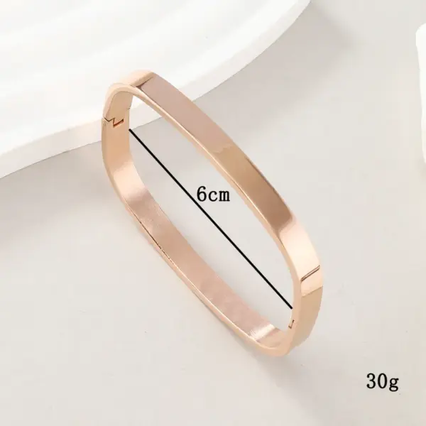 Wholesale Stainless Steel Simple Style Square Solid Color Plating Bangle