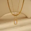 Ion Plating (IP) 18K Gold Plated Irregular Round Solid Color 304 Stainless Steel Simple Style Commute IG Pendant Necklace