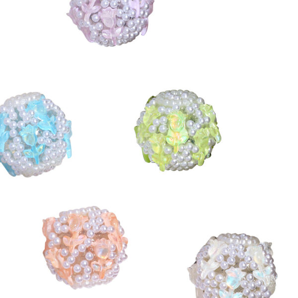 Wholesale New rose bouquet soft pottery straight hole loose beads DIY mobile phone key chain necklace bag chain accessories