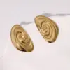 PVD Coated Real Gold Plated 18K Gold Conch 304 Stainless Steel Vintage Style Modern Style Simple Style Waterproof Non Tarnish Ear Studs