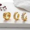 1 Piece Ear Cartilage Rings & Studs Cool Style Shiny Geometric Copper Plating Inlay Zircon