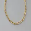Wholesale PVD Coated Real Gold Plated 18K Gold Geometric 304 Stainless Steel Fashion Waterproof Non Tarnish 304 Stainless Steel Necklace