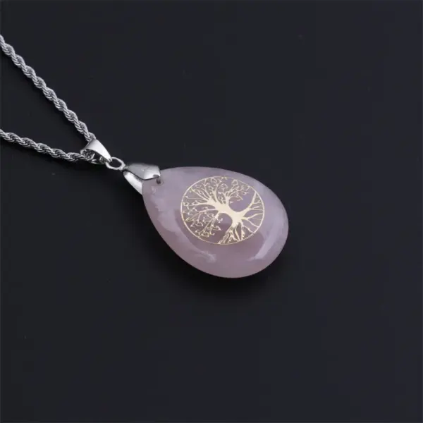 Wholesale Fashion Water Droplets Alloy Natural Stone Necklace In Bulk
