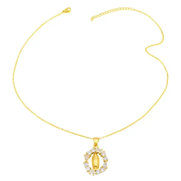 Wholesale Fashion Heart Copper 18k Gold Plated Pendant Necklace In Bulk