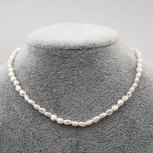Wholesale Pearl Ferroalloy Vacuum Plating 18K Real Gold Plated Freshwater Pearl Pearl Cable Chain Irregular Necklace