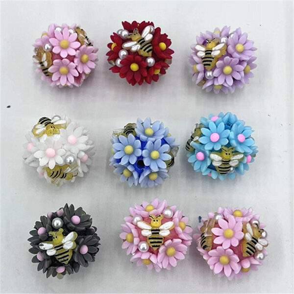 Wholesale TK Cross-border Heavy Industry Clay Daisy Bee Flower Ball DIY Beaded Pen Phone Chain Keychain Car Pendant and Other Accessories