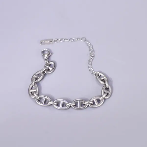 Wholesale 304 Stainless Steel Solid Color Ion Plating (IP) 18K Real Gold Plated Basic Waterproof Non Tarnish Patchwork Plating Gold Silver Bracelets