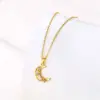 Water Plating Vacuum Plating Real Gold Plated 18K Gold Flower Dragonfly Butterfly 304 Stainless Steel Titanium Steel Simple Style Waterproof Non Tarnish 201 Stainless Steel Pendant Necklace