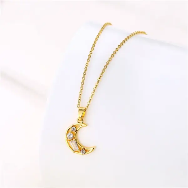 Water Plating Vacuum Plating Real Gold Plated 18K Gold Flower Dragonfly Butterfly 304 Stainless Steel Titanium Steel Simple Style Waterproof Non Tarnish 201 Stainless Steel Pendant Necklace