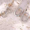 Wholesale Hot Sale Rectangular Line Cylinder Stainless Steel Earrings Titanium Steel Ear Clips Elegant K Gold Plated Unisex Earrings