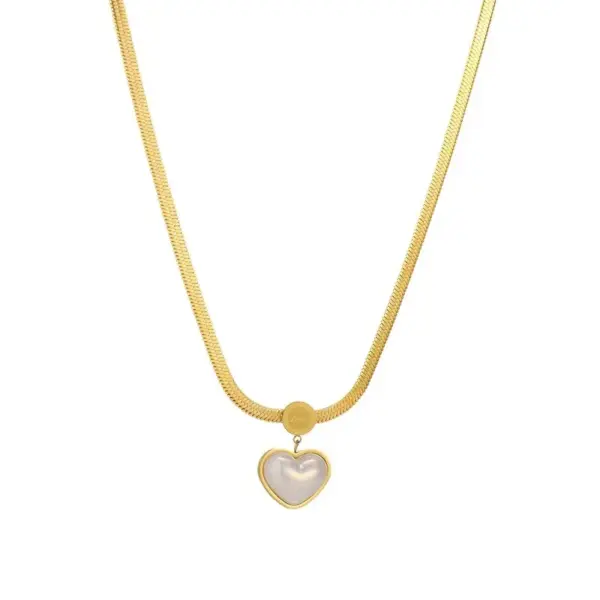 Wholesale Jewelry Fashion Heart Shape 304 Stainless Steel Plastic 18K Gold Plated Plating Stainless Steel Jewelry Sets