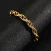 Wholesale Real Gold Plated Leaves 304 Stainless Steel Vacation Rock Classic Style Waterproof Non Tarnish 304 Stainless Steel Bracelets