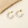 Wholesale Fashion Geometric Plating 304 Stainless Steel No Inlaid PVD Coated Earrings
