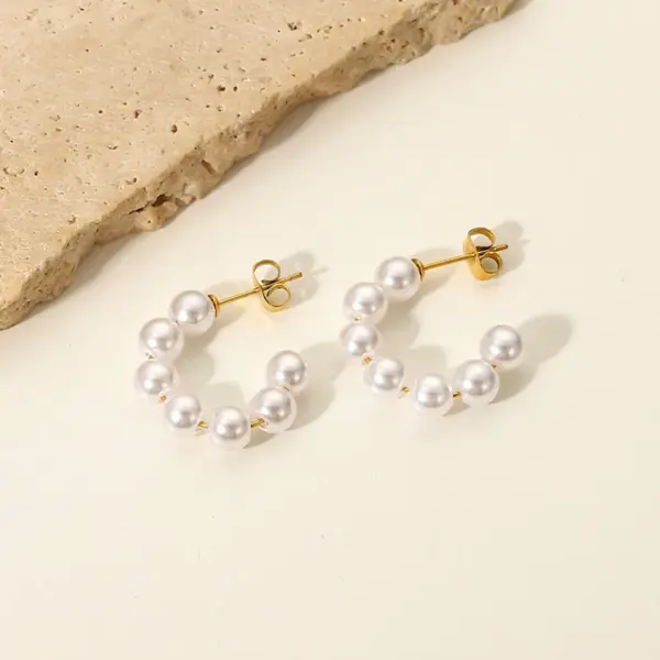 Wholesale Fashion Geometric Plating 304 Stainless Steel No Inlaid PVD Coated Earrings