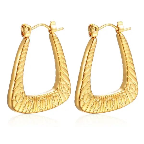 304 Stainless Steel Solid Color Electroplated Golden Plated Simple Style Classic Style Waterproof Non Tarnish Plating Earrings