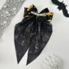 Wholesale Cross-border Halloween bow ribbon spring clip hair accessory heat transfer mesh pumpkin bat festive decorative headdress