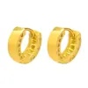 Wholesale PVD Coated Gold Plated Solid Color 201 Stainless Steel Streetwear Waterproof Non Tarnish Hoop Earrings