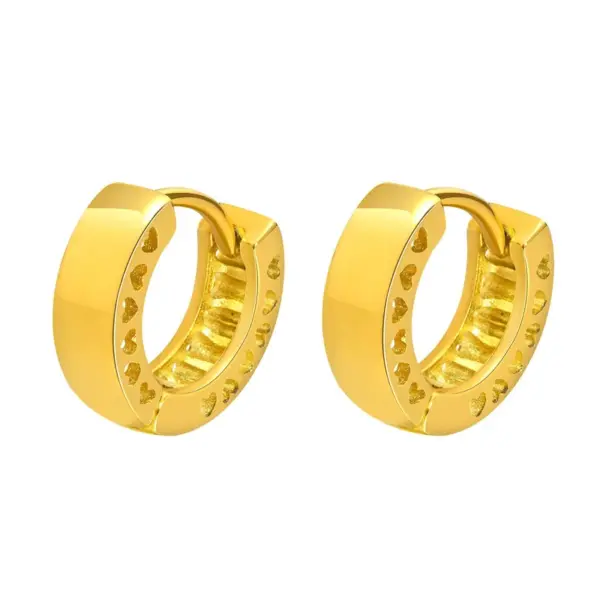 Wholesale PVD Coated Gold Plated Solid Color 201 Stainless Steel Streetwear Waterproof Non Tarnish Hoop Earrings