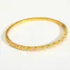 Wholesale Elegant Simple Stainless Steel 18K Gold Embedded Zircon Heart Round Geometric Bracelet Luxury Jewelry Women's Fashion Accessory